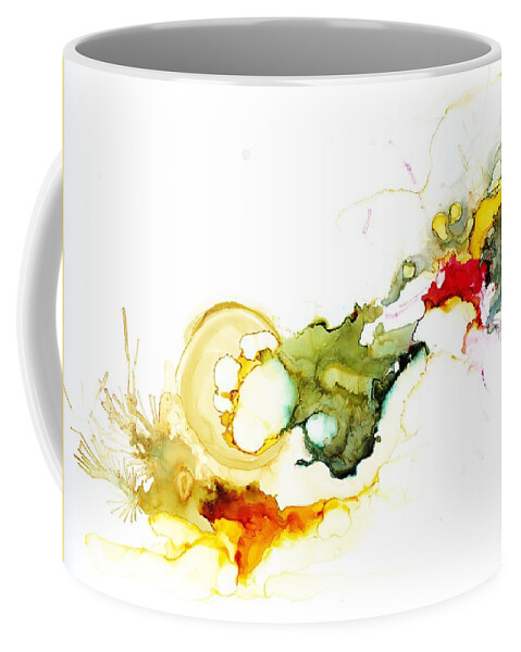 Abstract Coffee Mug featuring the painting Embryonic by Christy Sawyer