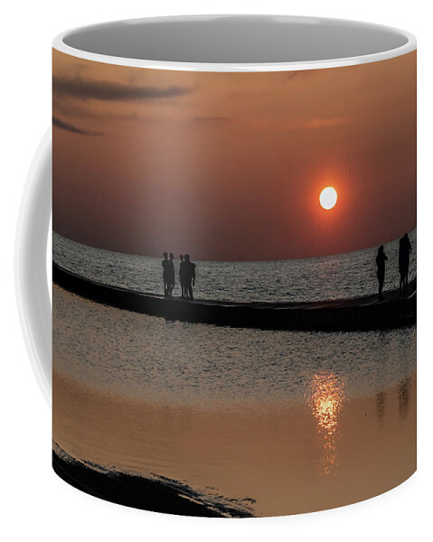 People Coffee Mug featuring the photograph Enjoying the sun rise by Sven Brogren