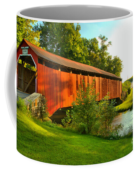 Enslow Coffee Mug featuring the photograph Enslow Bridge Over Sherman Creek by Adam Jewell