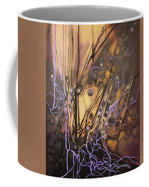 Abstract Coffee Mug featuring the painting Entanglements by Tom Shropshire