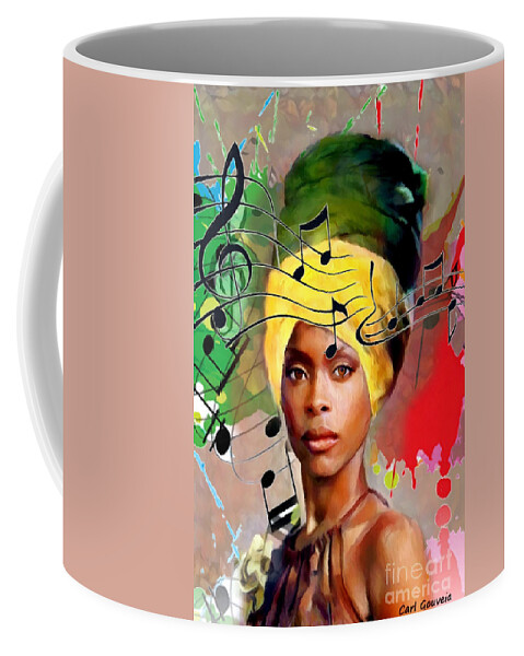 Erykah Badu Coffee Mug featuring the painting Erykah Badu by Carl Gouveia