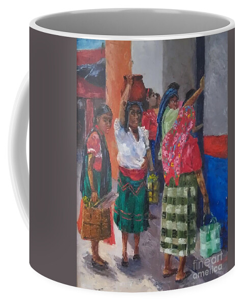 Native Coffee Mug featuring the painting Esperando el Nixtamal by Lilibeth Andre