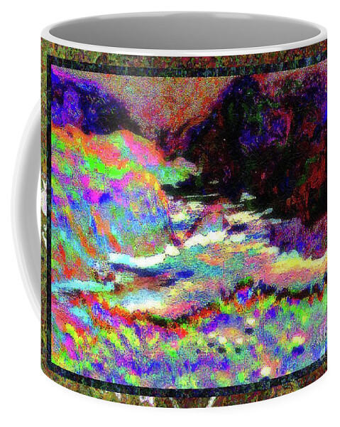 Twilight Coffee Mug featuring the mixed media Evening in the Cove Where Love's Fire Burned Bright by Aberjhani
