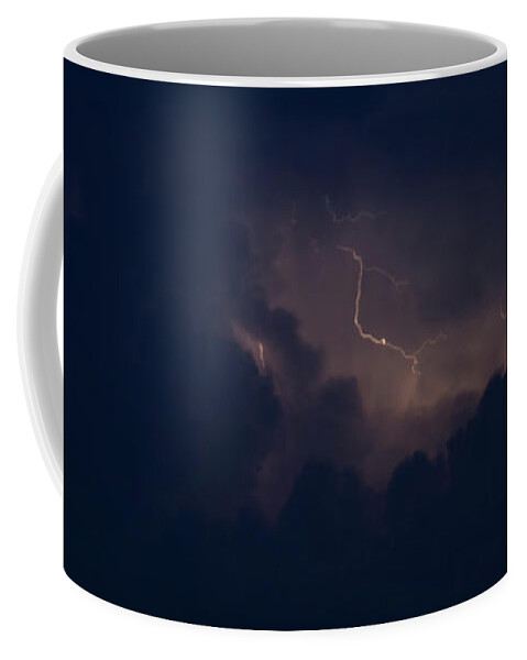Nebraskasc Coffee Mug featuring the photograph Evening Supercell and Lightning 048 by Dale Kaminski
