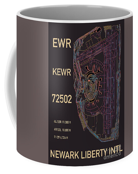 Ewr Coffee Mug featuring the digital art EWR Newark Liberty Intl by HELGE Art Gallery