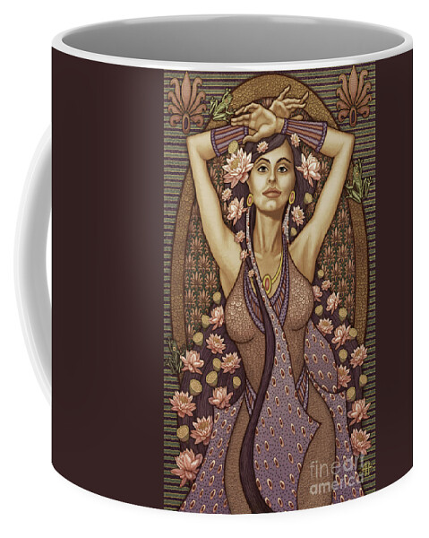 Portrait Coffee Mug featuring the mixed media Exalted Beauty Nadia 2019 by Amy E Fraser