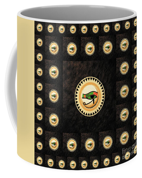 Eye Coffee Mug featuring the painting Eye of Horus by Esoterica Art Agency