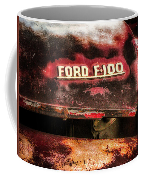 Old Car Coffee Mug featuring the photograph F100 Hood by Micah Offman