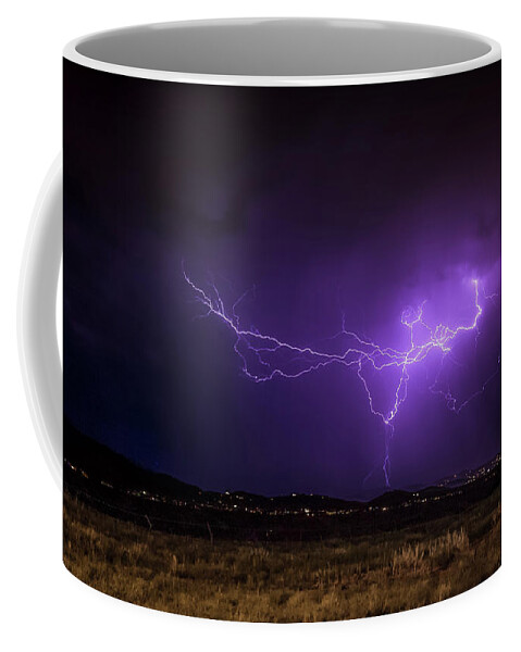 Lightning Coffee Mug featuring the photograph Fading Colors by Aaron Burrows