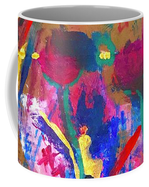 Fairy Abstract Coffee Mug featuring the painting Fairy Playground by Carol Daniel Faust