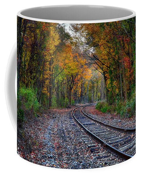 Autumn Coffee Mug featuring the photograph Fall Around The Bend by Mark Miller