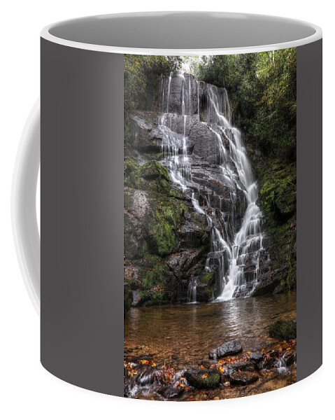 Fall Begins At Eastatoe Falls Coffee Mug featuring the photograph Fall Begins At Eastatoe Falls by Carol Montoya