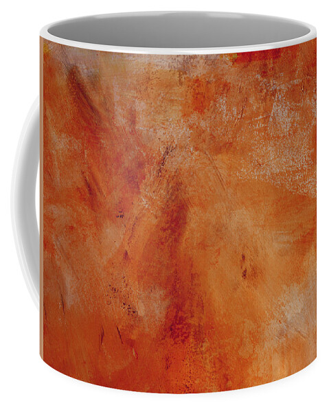 Abstract Coffee Mug featuring the painting Fall Golden Hour- Abstract Art by Linda Woods by Linda Woods