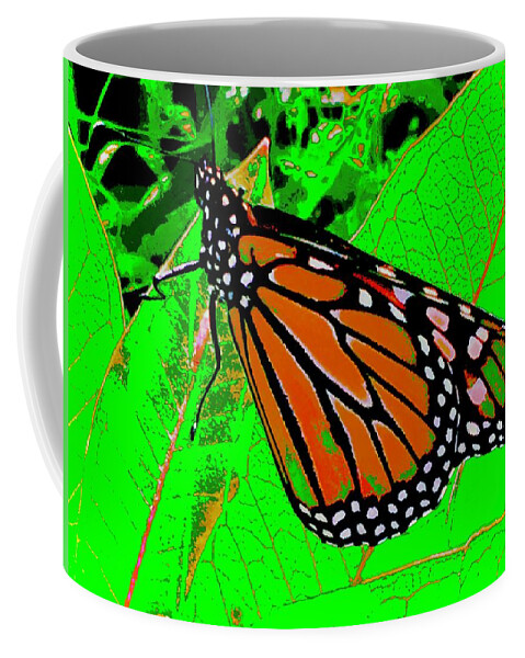 Green Coffee Mug featuring the photograph Fall Monarch Too by Debra Grace Addison