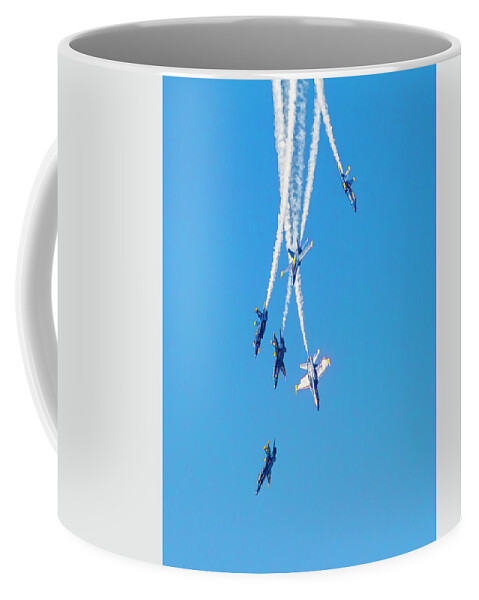 Blue Angels Coffee Mug featuring the photograph Falling Blue Angels by Bonnie Follett