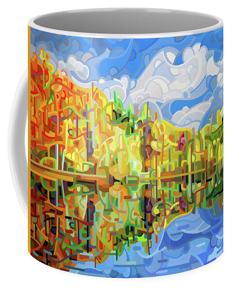 Abstract Coffee Mug featuring the painting Falling by Mandy Budan
