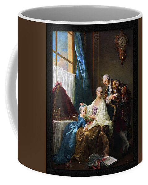 Family Portrait Coffee Mug featuring the painting Family Portrait by Francois-Hubert Drouais by Rolando Burbon