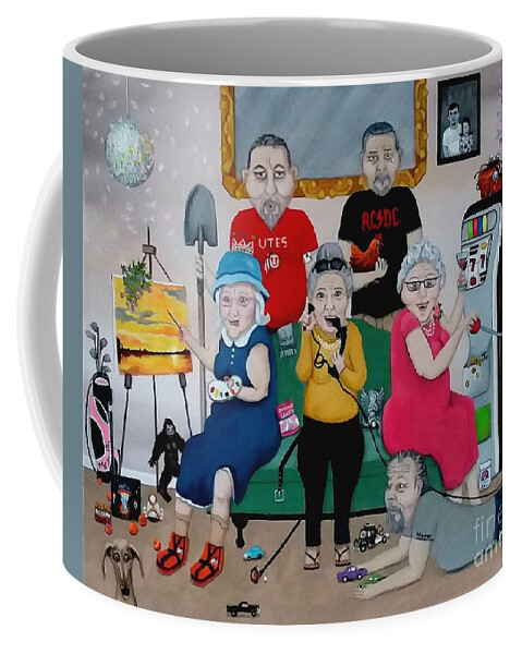 Family Coffee Mug featuring the painting Family Reunion by Danett Britt