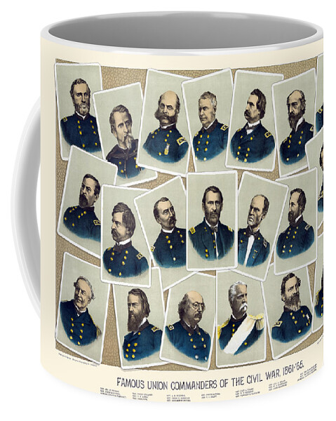 Union Coffee Mug featuring the painting Famous Union commanders of the Civil War, 1861-'65 by Sherman Publishing Co.