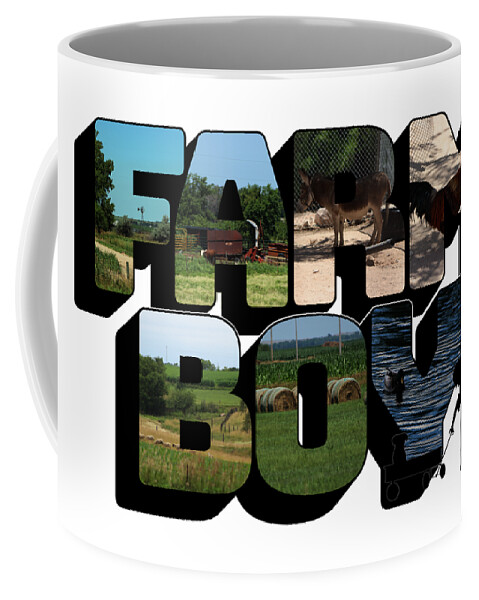 Farm Boy Coffee Mug featuring the photograph Farm Boy Big Letter 2 by Colleen Cornelius