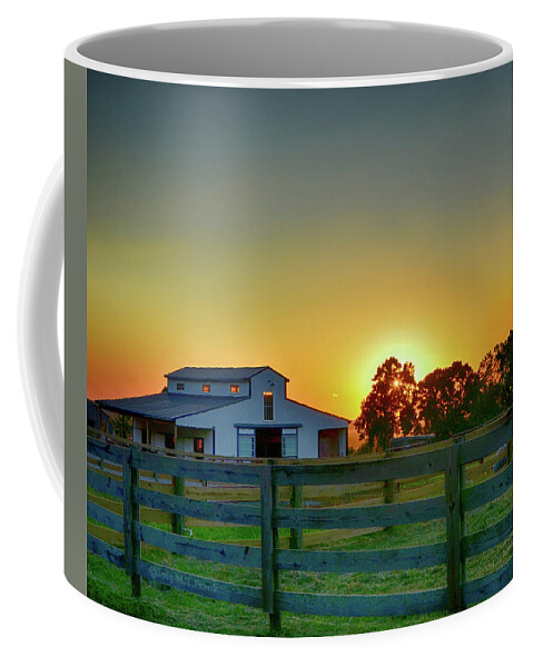 Farm Coffee Mug featuring the photograph Farm Sunset by Michael Frank
