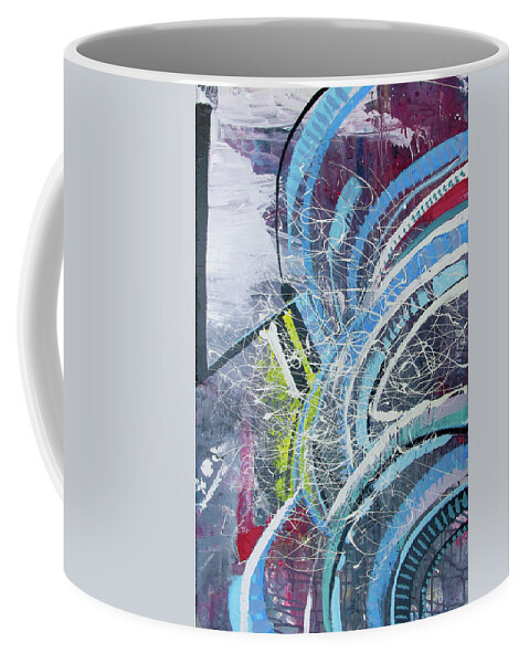  Coffee Mug featuring the painting Feathers of The Curve by John Gholson