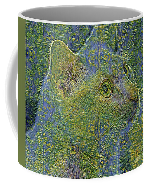 Felines Coffee Mug featuring the mixed media Feline Art by DB Hayes