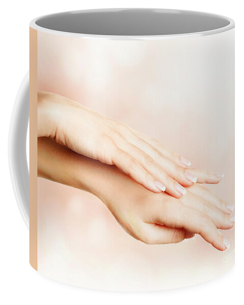 French Coffee Mug featuring the photograph Female Hands by Jelena Jovanovic