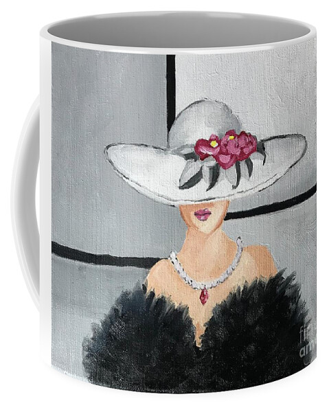 Original Art Work Coffee Mug featuring the painting Femme Fatale #2/3 by Theresa Honeycheck