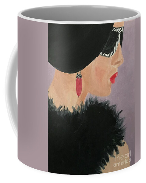 Original Art Work Coffee Mug featuring the painting Femme Fatale #3/3 by Theresa Honeycheck