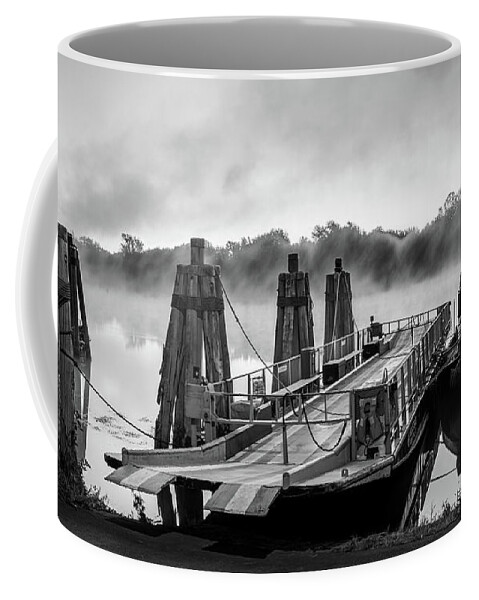 Black And White Coffee Mug featuring the photograph Ferry at Rocky Hill Connecticut by Kyle Lee
