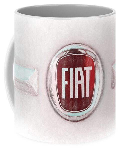 Fiat Emblem Coffee Mug featuring the photograph Fiat brand by Stefano Senise