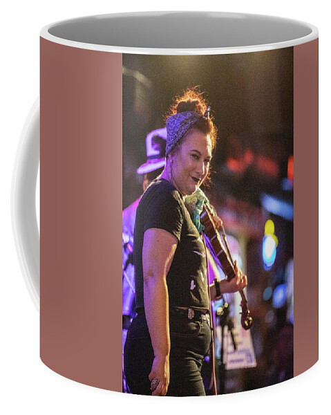 Nashville Tennessee Coffee Mug featuring the photograph Fiddle Musician Nashville TN by John McGraw