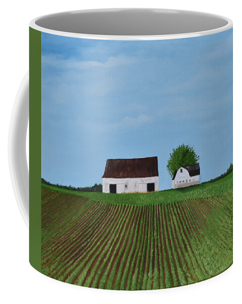 Landscape Coffee Mug featuring the painting Fields by Gabrielle Munoz