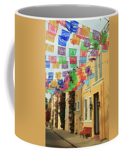 Fiesta Flags Coffee Mug featuring the photograph Fiesta Flags in San Jose Del Cabo by Roupen Baker
