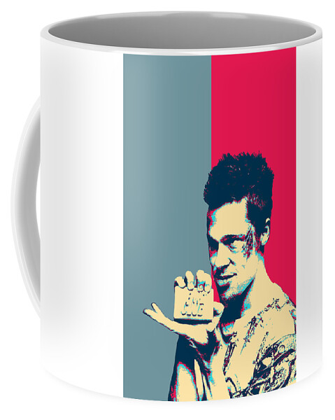 ‘cinema Treasures’ Collection By Serge Averbukh Coffee Mug featuring the digital art Fight Club Revisited - Tyler Durden by Serge Averbukh