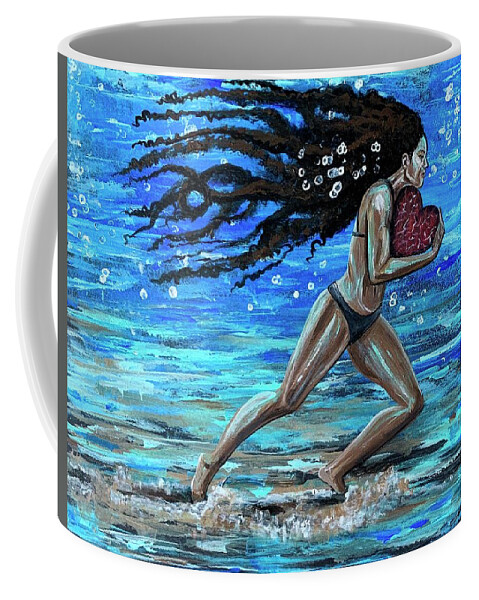 Runner Coffee Mug featuring the painting Fight the fine fight of the faith by Artist RiA