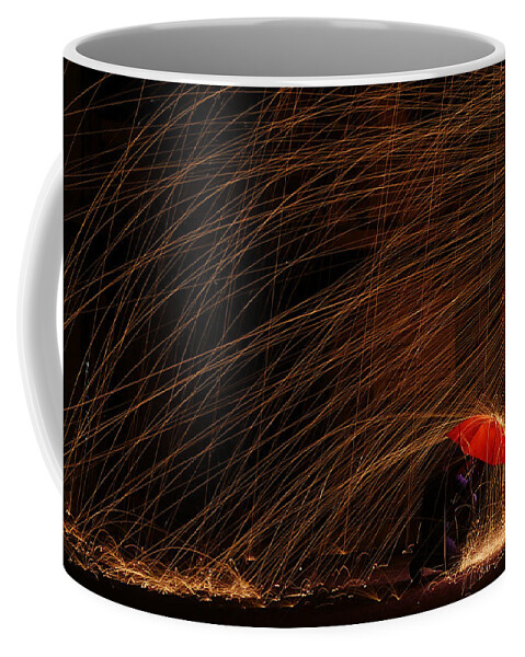 Richard Reeve Coffee Mug featuring the photograph Fighting the Rain by Richard Reeve