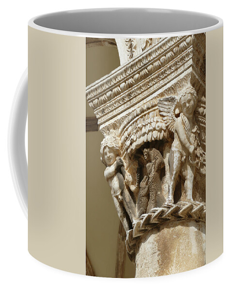 Croatia Coffee Mug featuring the photograph Figures on capitals of the Rector's Palace by Steve Estvanik