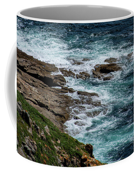 Landscape Coffee Mug featuring the photograph Finisterre shore by Barry Bohn