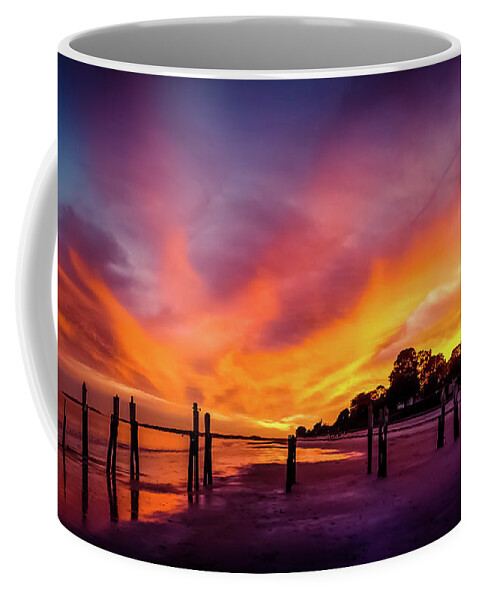 Sunset Coffee Mug featuring the photograph Fire on the sky by Lilia D