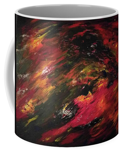 Abstract Coffee Mug featuring the painting Fire Pit Biryani by Raji Musinipally