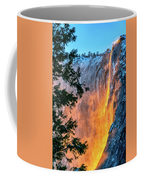 Yosemite Coffee Mug featuring the photograph Firefall on El Capitan by Kenneth Everett