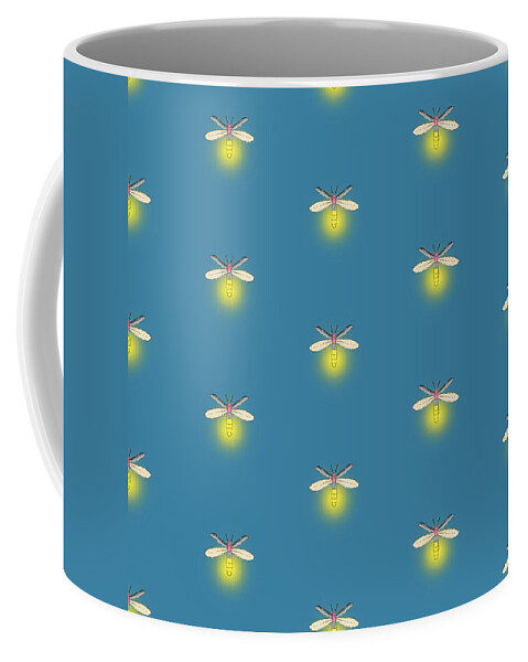 Firefly Coffee Mug featuring the digital art Firefly Pattern by Hugo Edwins