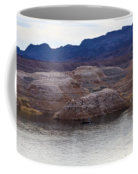 Lake Mead Coffee Mug featuring the photograph Fishermen by Maria Jansson