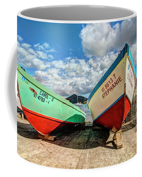 Boats Coffee Mug featuring the photograph Fishing boats in Frenchtown by Gary Felton