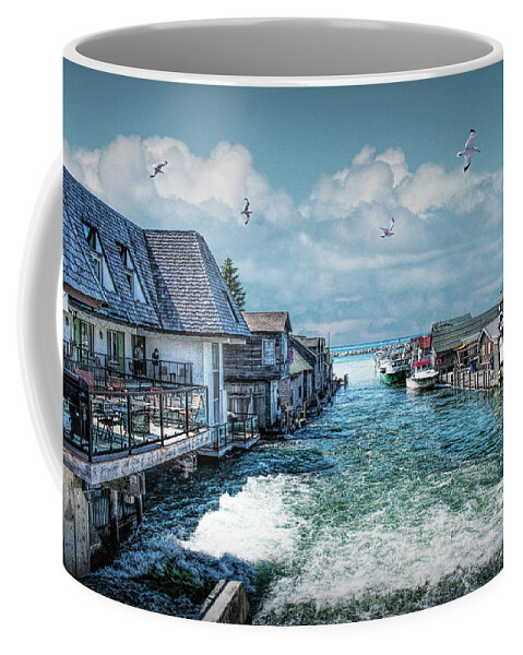 Vacation Coffee Mug featuring the photograph Fishtown in Leland Michigan by Randall Nyhof