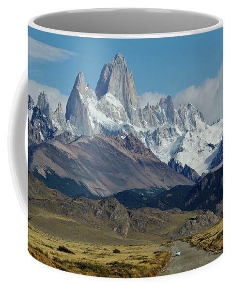 Estock Coffee Mug featuring the digital art Fitz Roy, Mountain, Patagonia by Heeb Photos