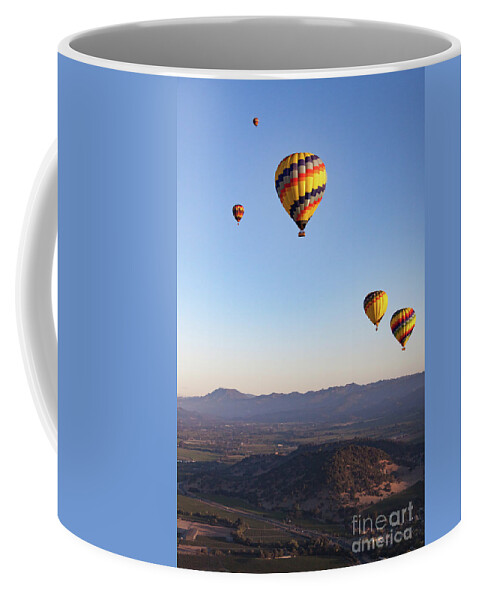 Hot Air Balloon Coffee Mug featuring the photograph Five Balloons by Ana V Ramirez