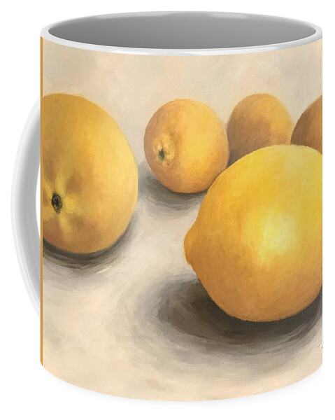 Lemon Coffee Mug featuring the painting Five Lemons by Torrie Smiley
